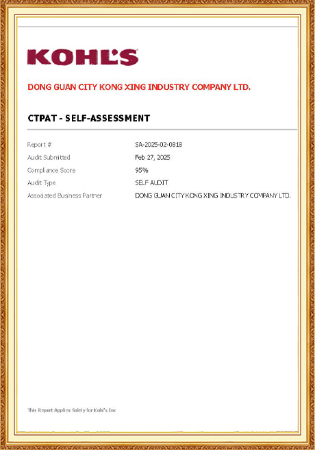 Certificate Of Honor